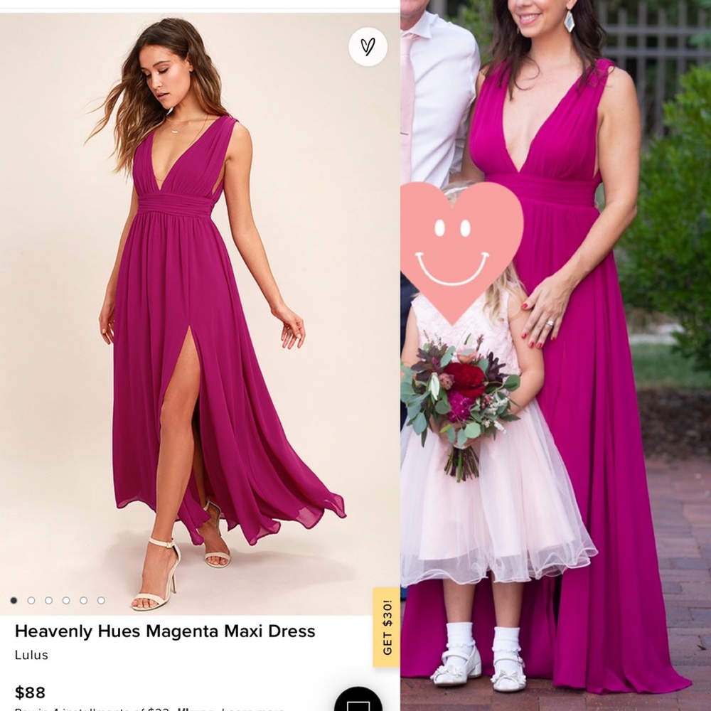 Lulus heavenly hues magenta dress
